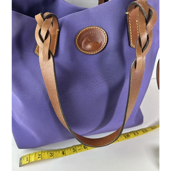 Dooney & Bourke Nylon Shopper Tote Bag Purple HTF Rare Color Large Shoulder Bag - Picture 13 of 15